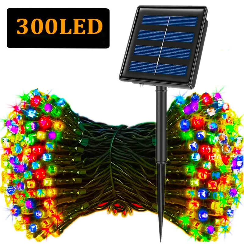 Outdoor Solar Power Xmas Lights - LED ソーラーストリングライト 30/100/300LED 8 モード太陽光発電クリスマス屋外ライト防水星空クリスマスフェアリーライト