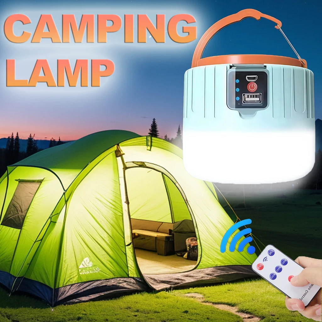 Outdoor Power Bank - ソーラーキャンプランタン 充電式LEDポータブルワークライト リモコン付き、パワーバンク懐中電灯 釣りBBQ用屋外緊急ランプ