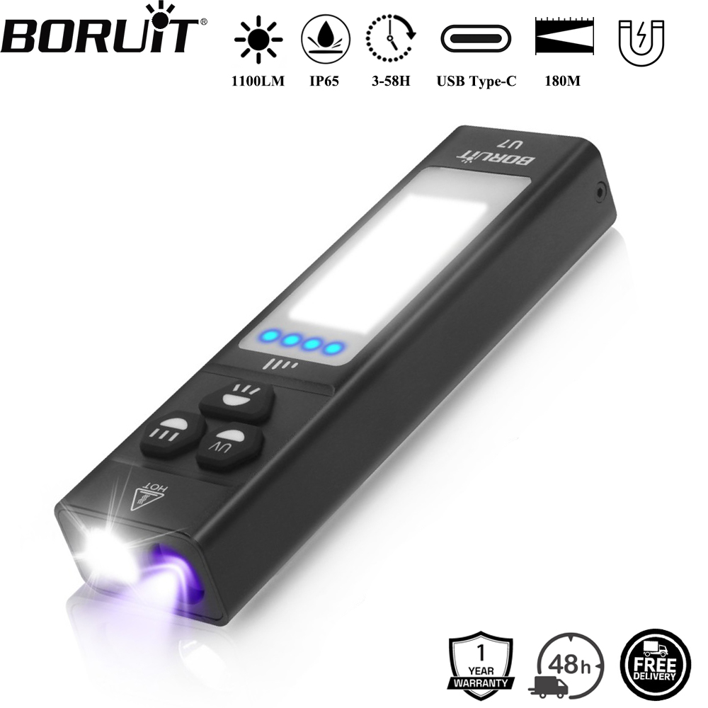 Outdoor Power Bank - BORUiT U7 UV LED EDC懐中電灯 1100LM