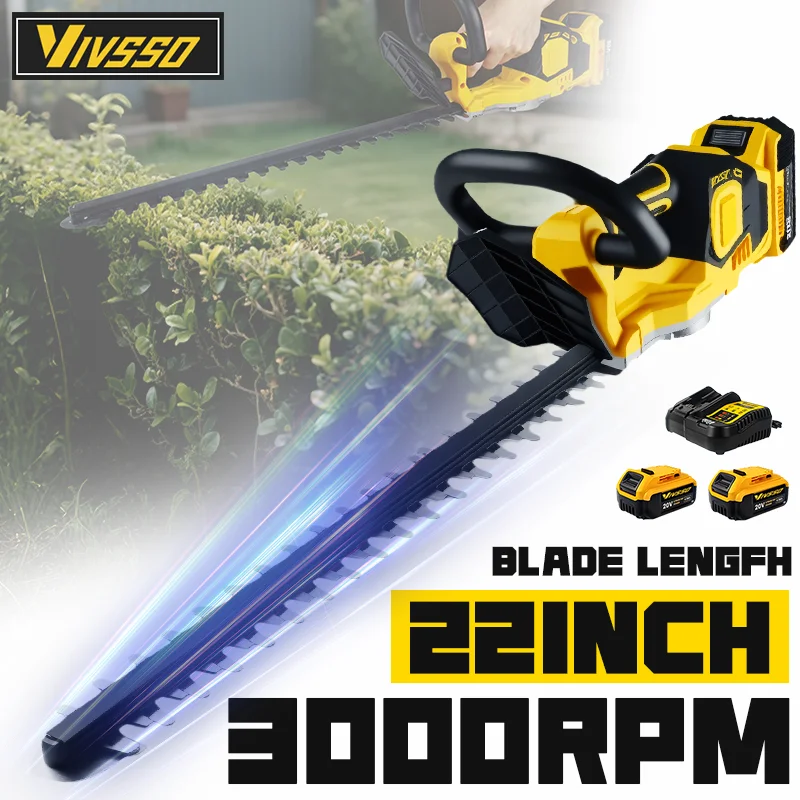 Lawn Mower Battery - VIVSSO コードレス電動ヘッジトリマー芝刈り機家庭用低木除草剪定機ガーデンツール デウォルト20vバッテリーピン対応
