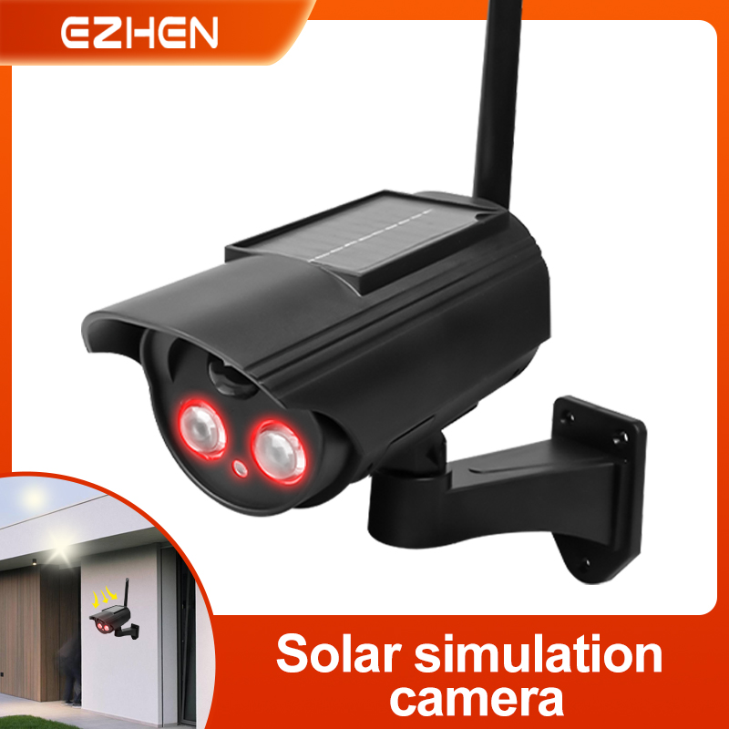 Outdoor Power Outlet Solar - 屋外ソーラーシミュレーションカメラ防水ダミーカメラホームセーフCCTV監視シミュレーション偽カメラ点滅LEDライト