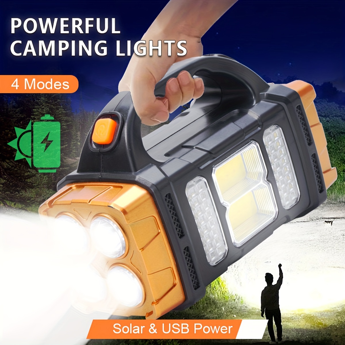 Outdoor Power Bank - 新しいアップグレード充電式ハイパワーソーラー LED 懐中電灯電源銀行付き防水多機能ハンドランプ屋外用