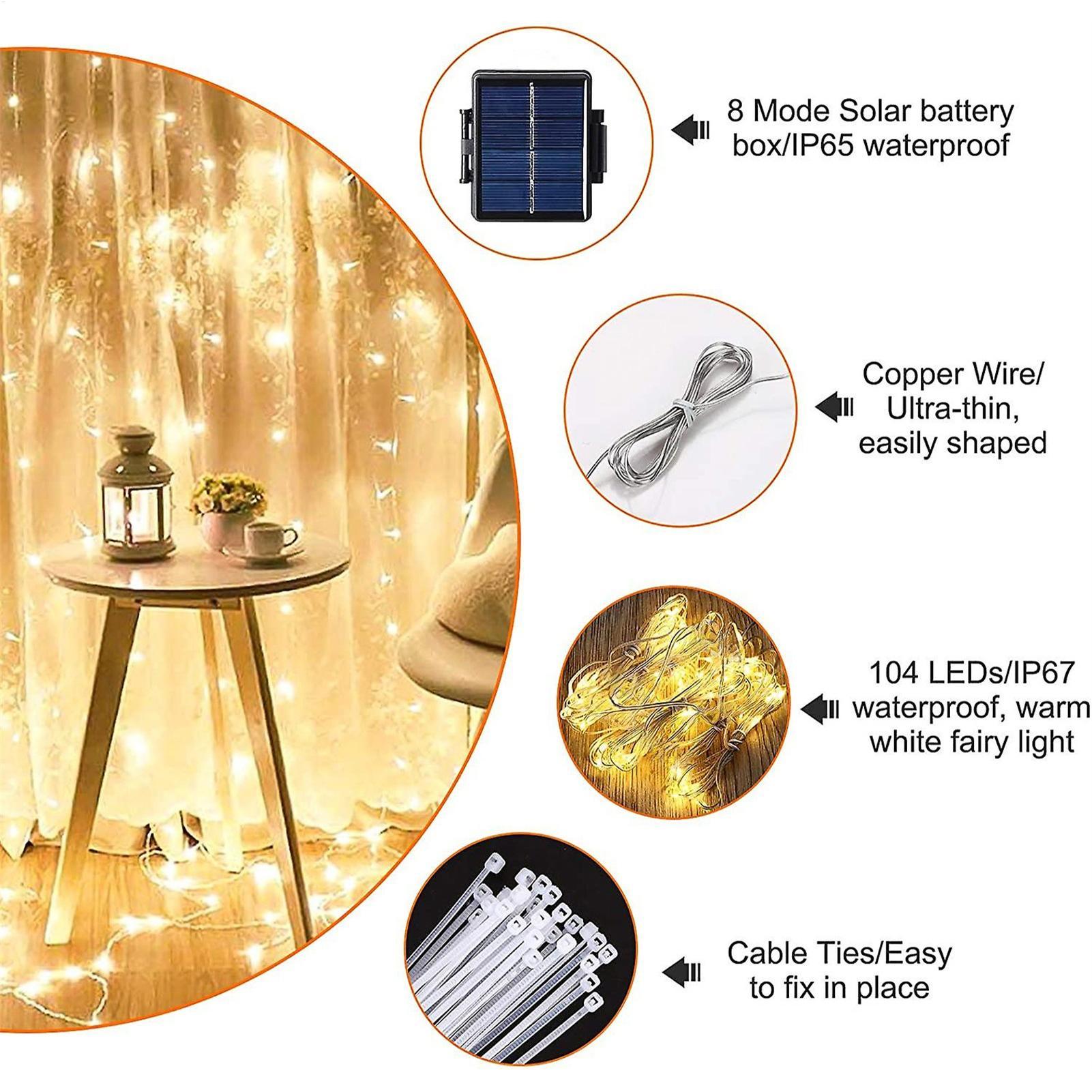 Outdoor Power Outlet Solar - ソーラーアンブレラストリングライト 104LED パラソルストリングランプ 屋外防水ソーラーライト ガーデン芝生日よけ傘ライト