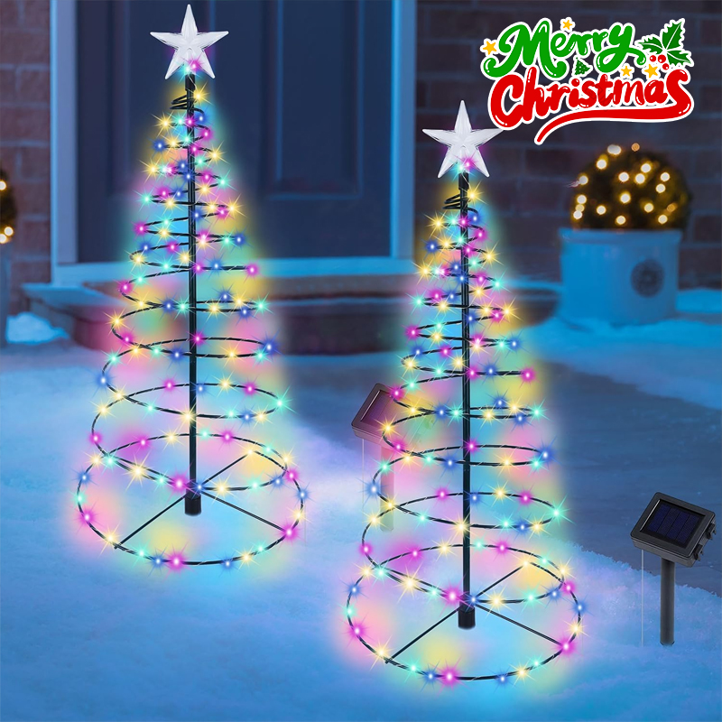 Outdoor Power For Christmas Lights - ソーラー充電式クリスマスツリーLEDライト、暖白色、錬鉄製、床から天井まで届くデザイン、屋外中庭景観用