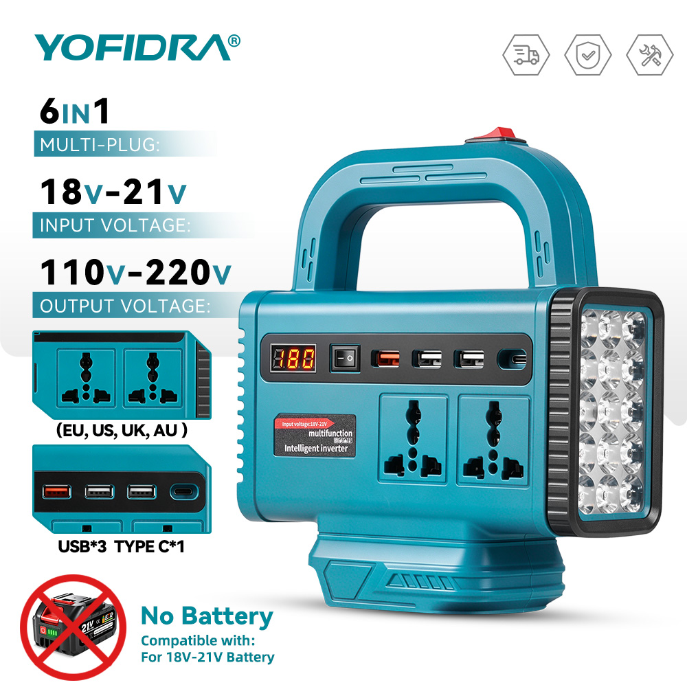 Outdoor Power Outlet - YOFIDRA 220V ポータブルパワーインバーター 屋外緊急電源 USB Type-C