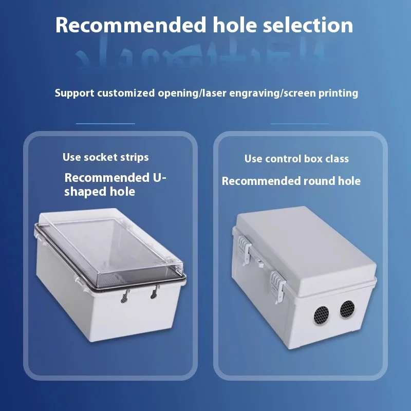 Outdoor Power Board Box - 屋外防水電源ボックスプラグボード保護カバー、雨よけ充電スタンド監視用プラスチック筐体（オープン設置用）