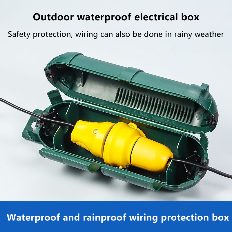 Extension Cord Outdoor - 防水シール付き屋外延長コード安全カバー、屋外コンセントプラグを保護する電気接続ボックス