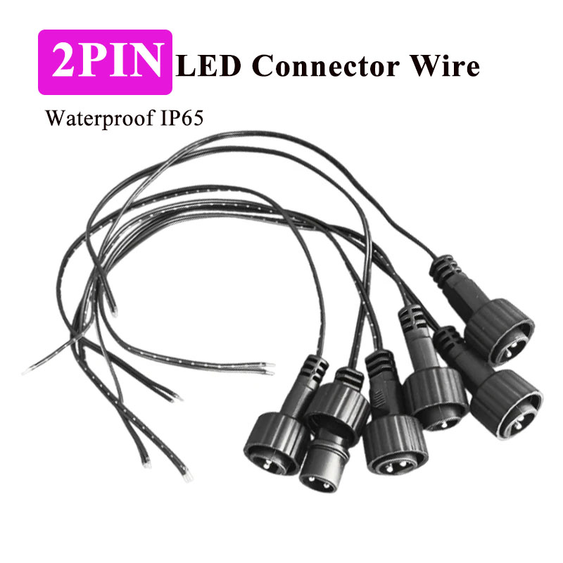Extension Cord Outdoor - 屋外用2ピンLEDコネクタ、ソーラーストリングライト用25cmケーブル付き、1A 0.25平方mm IP65、ソーラーパネル用2ピンプラグ延長コード