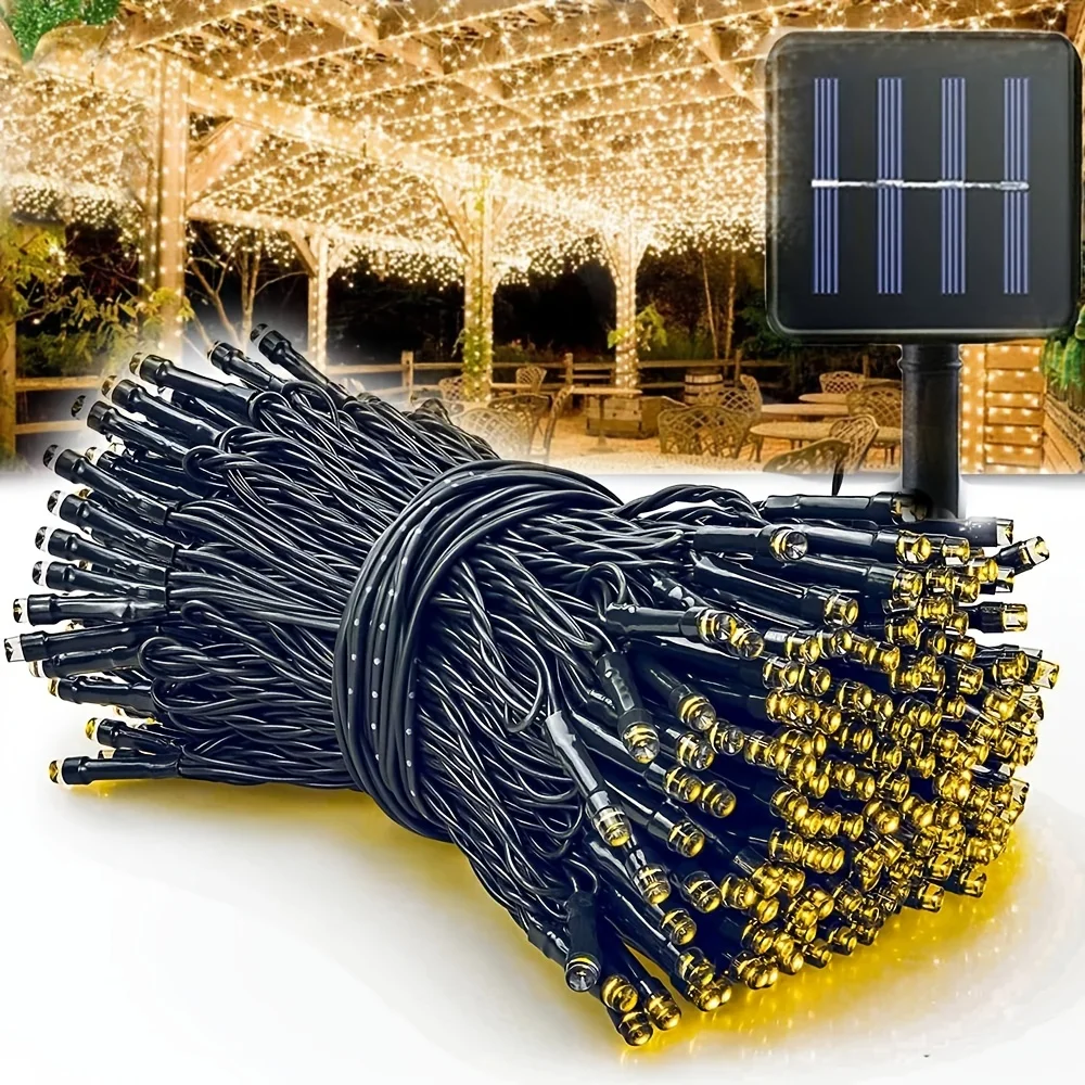 Outdoor Power For Christmas Lights - 100 LEDストリングライト,ソーラーパワー,8モード,防水IP65,庭,パティオ,パーティー,庭,クリスマス,イースター装飾