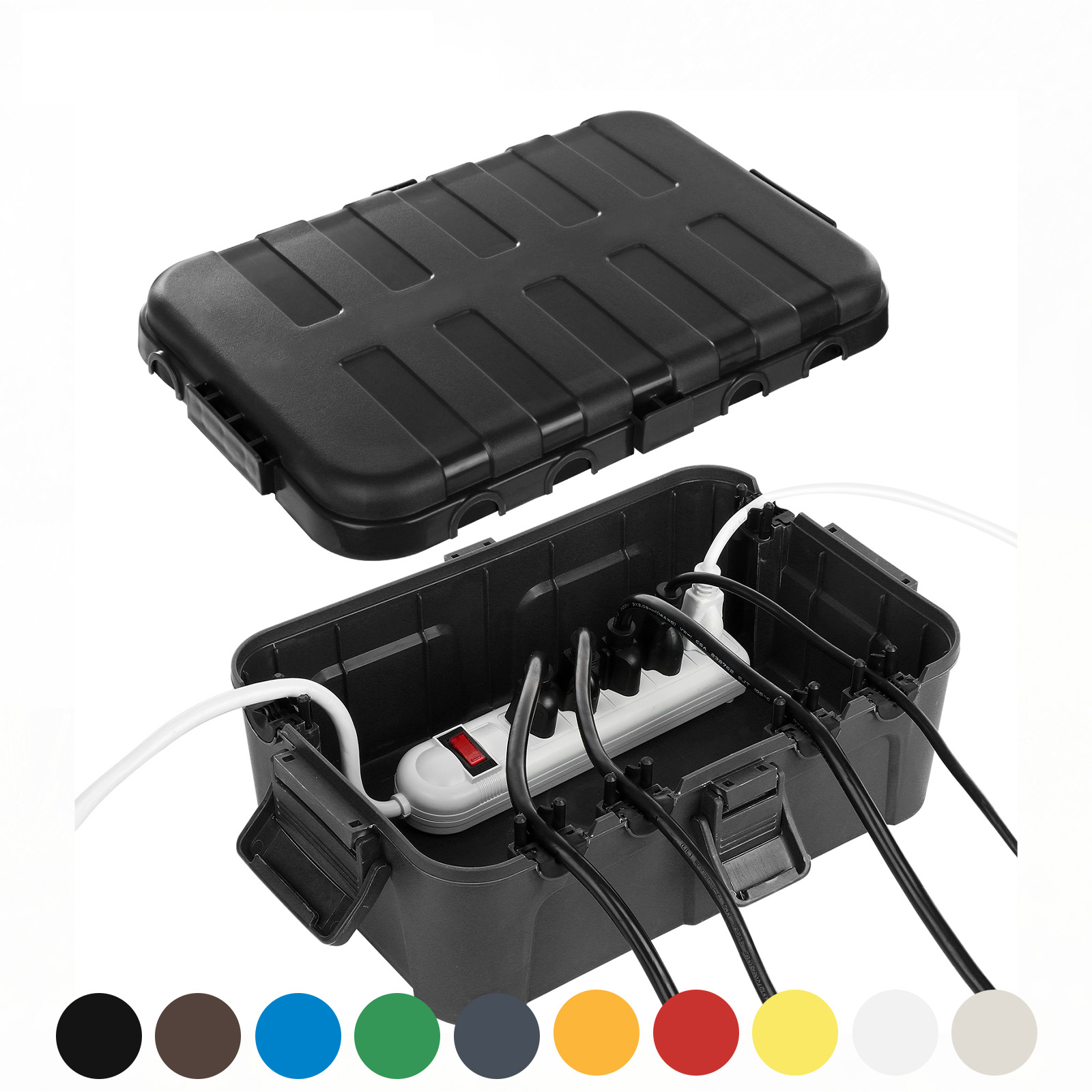Outdoor Power Outlet - 特大屋外電気ボックス、防水延長コードカバー耐候性、コンセント、プラグ、ソケット、タイマーを保護、