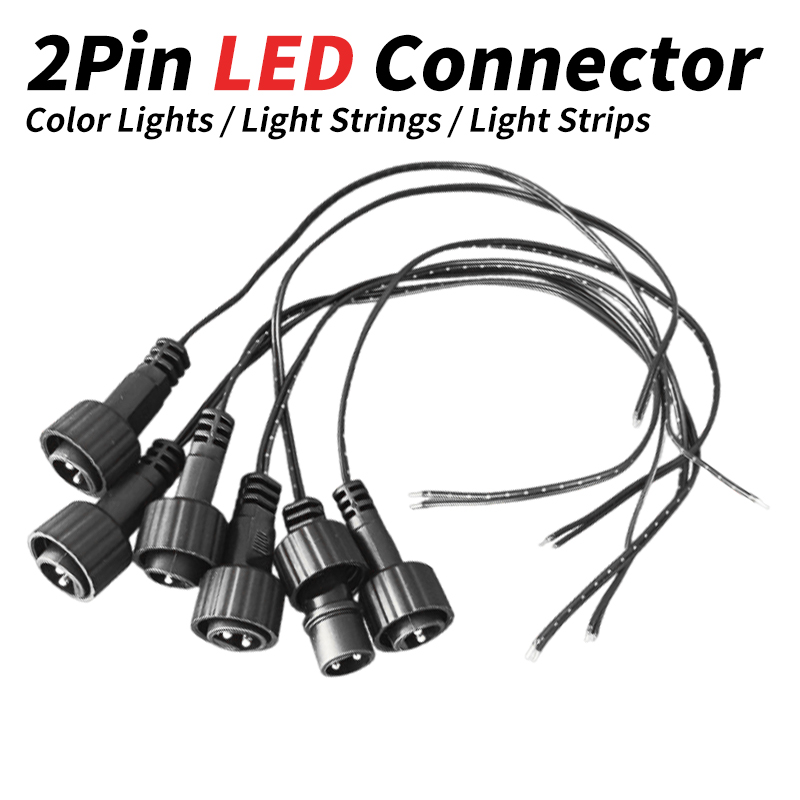 Extension Cord Outdoor - 2ピンLEDコネクタ、25cmワイヤー付き、ソーラーストリングライト用、1A 0.25平方mm、IP65屋外防水延長ケーブル、ソーラーパネル用