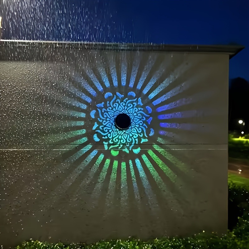 Outdoor Power Outlet Solar - ソーラーLEDウォールライトマンダラプロジェクションランタン防水屋外中庭装飾ランプソーラーハンギングランタンガーデン用