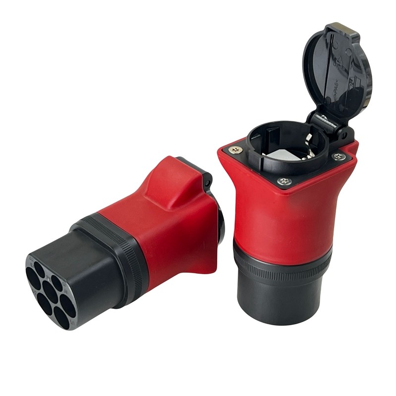 Outdoor Power Outlet - 実用的なタイプ2 V2L EV変換アダプター、低速充電ディスチャージャー、シュコソケット（EUプラグ）、電気自動車用、アウトドアキャンプ向け