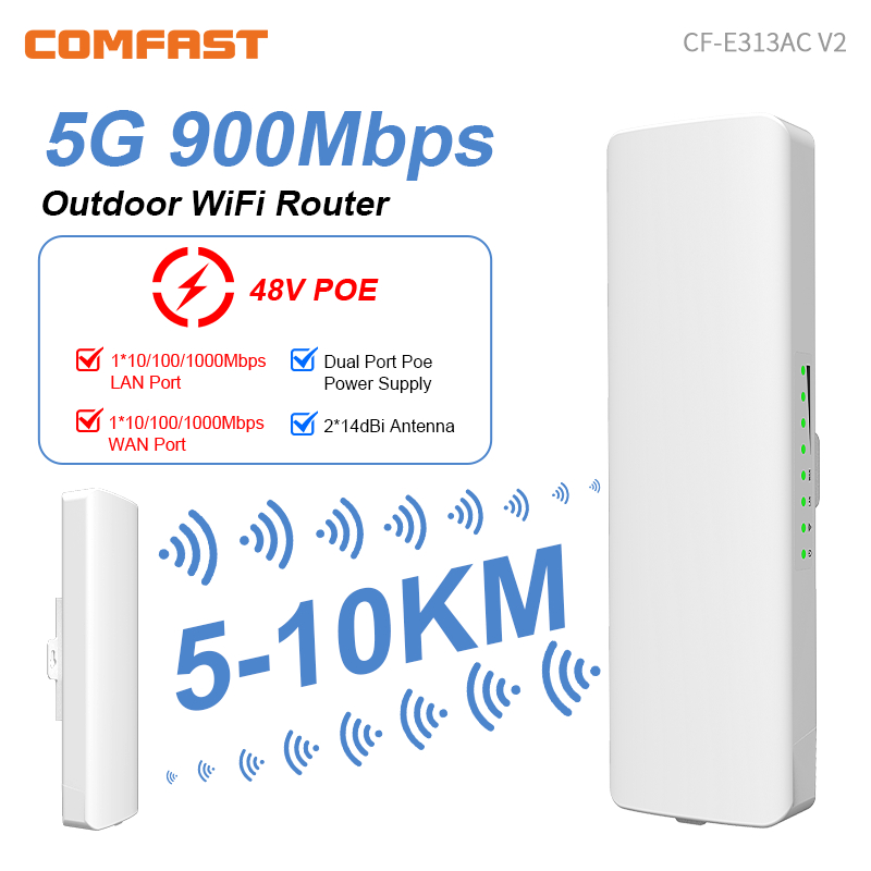 Outdoor Power Adapter Wyze - Comfast-長距離ルーター,wifiブリッジ,アクセスポイント,リピーター,ap,ptp,48vpoe電源,防水,5km, 5.8g,cpe,900mbps