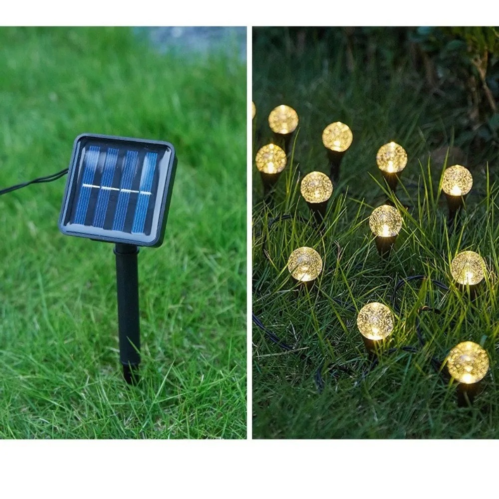 Outdoor Solar Power Xmas Lights - ソーラー式5M 20LED屋外芝生用ストリングライト 防水ガーデンランプ 広場通路芝生 クリスマスフェスティバルパーティー装飾用