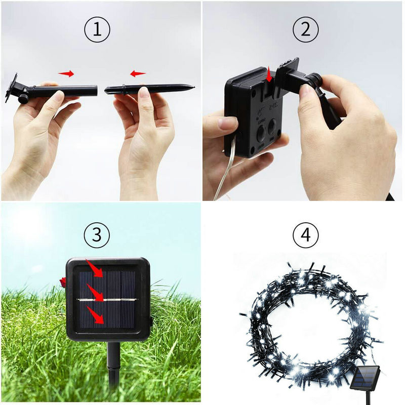 ソーラーパワーフェアリーストリングライトガーデンクリスマスウ - Outdoor Solar Power Xmas Lights のレビューと価格