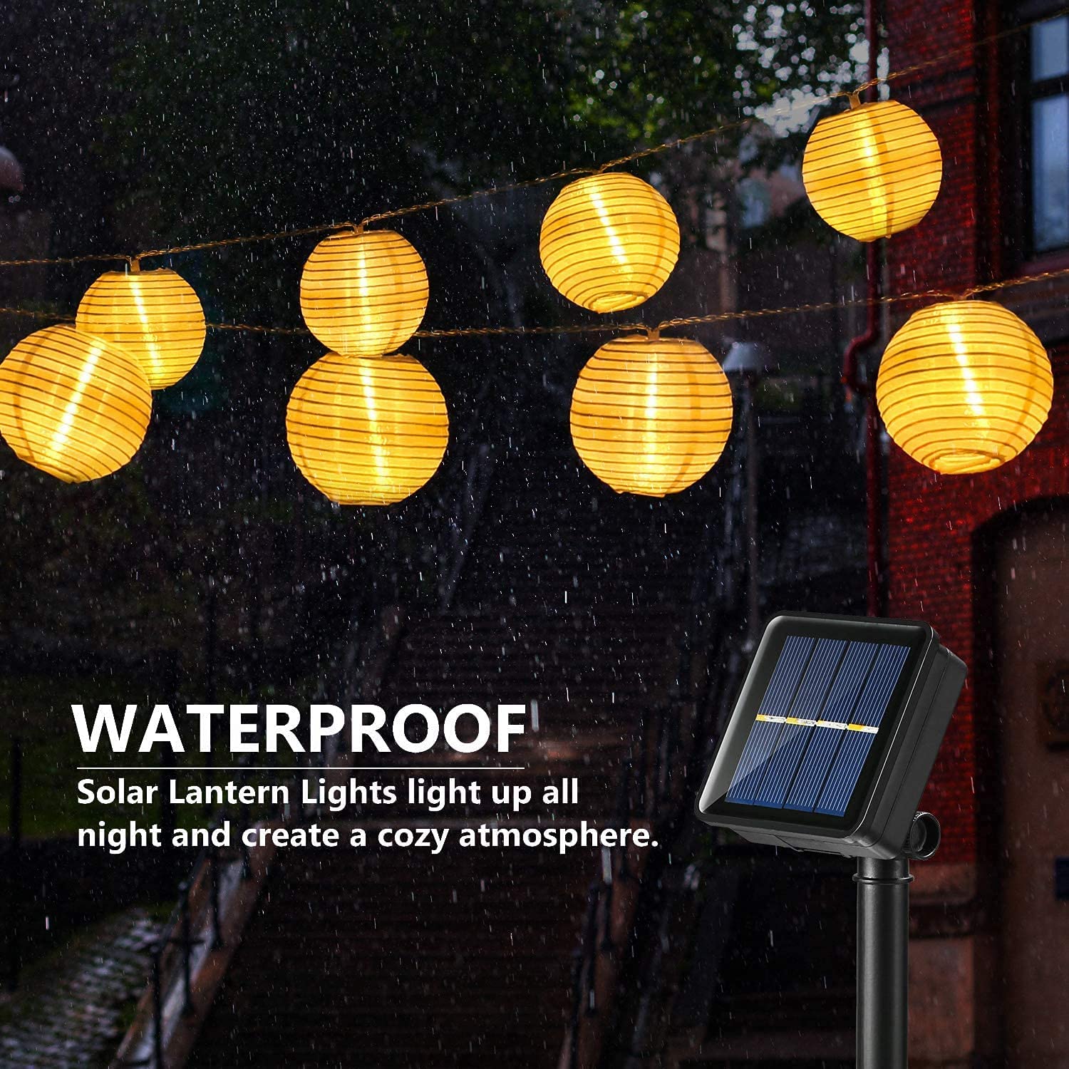 防水ソーラーランタン,6.5m,30 LED,屋外,庭の装飾 - Outdoor Power For Christmas Lights のレビューと価格
