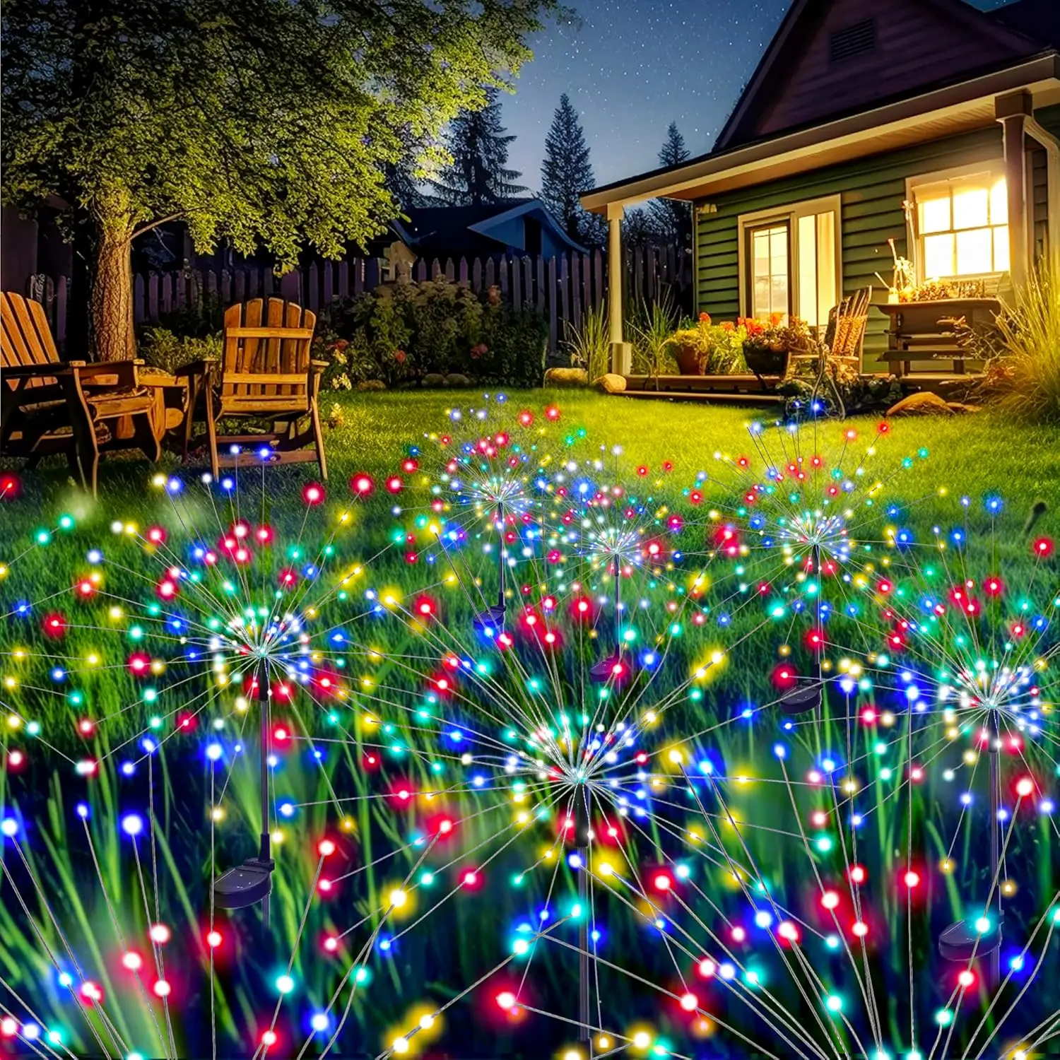 タンポポ雰囲気ライト 120LED ガーデン芝生景観ホリデー - Outdoor Power For Christmas Lights のレビューと価格