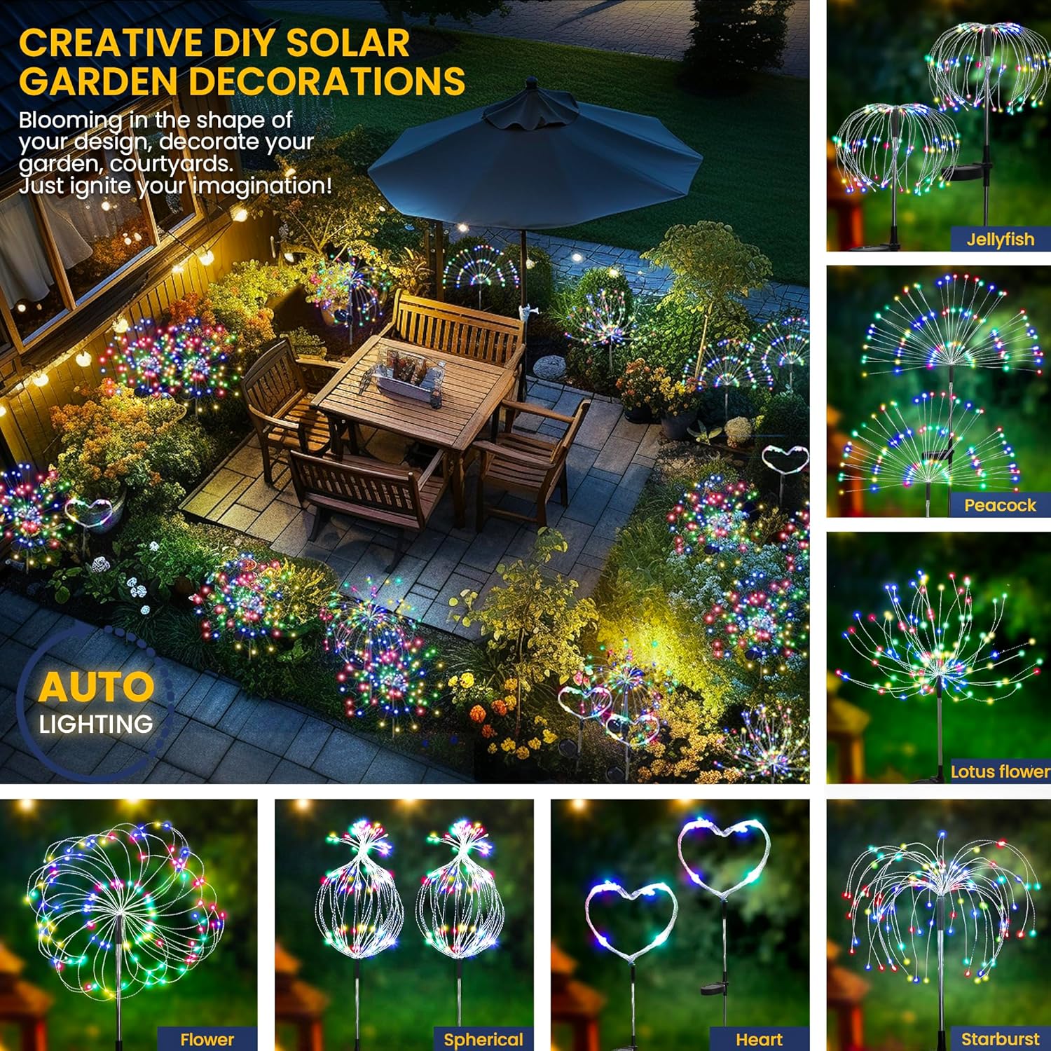 タンポポ雰囲気ライト 120LED ガーデン芝生景観ホリデー - Outdoor Power For Christmas Lights のレビューと価格