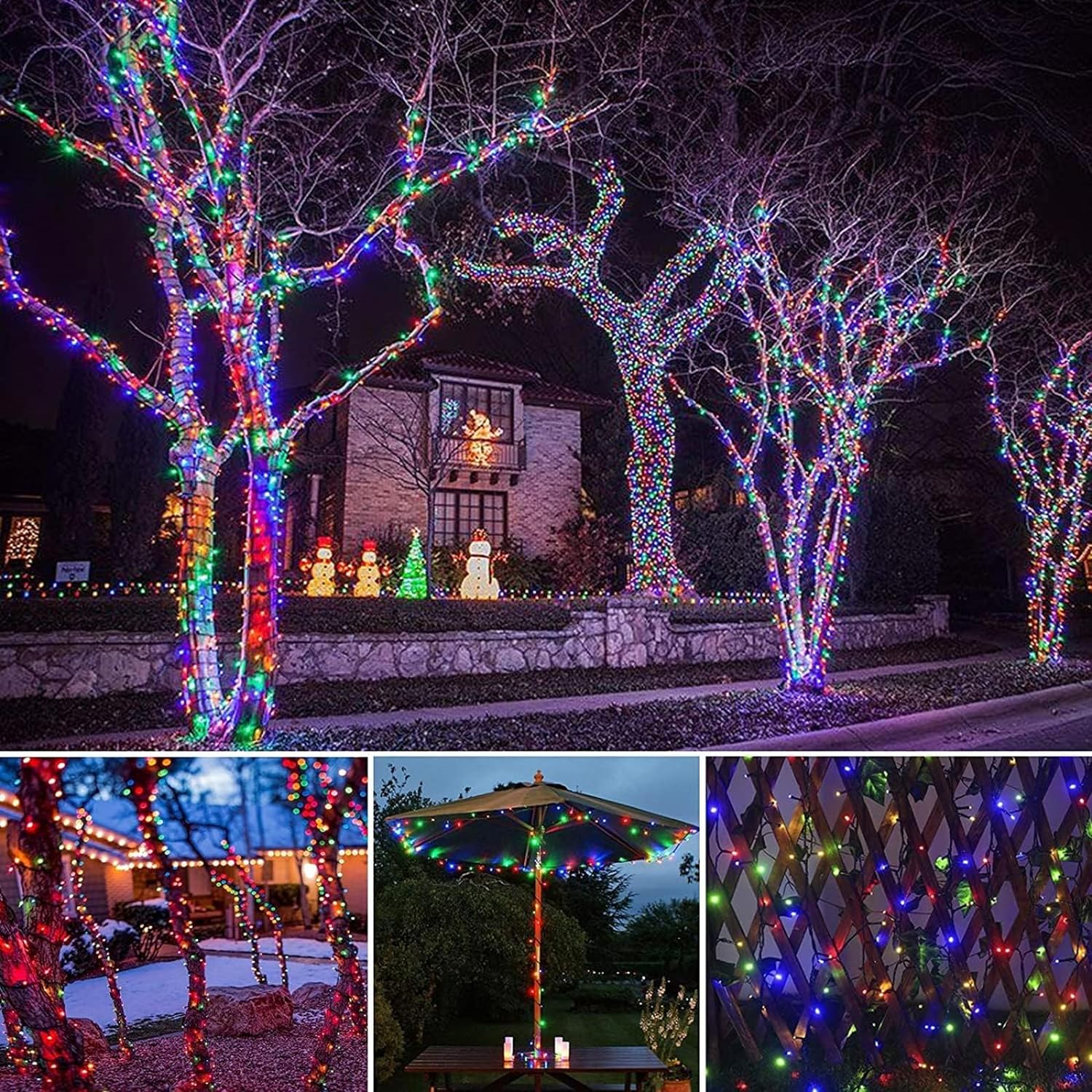 LED ソーラーストリングライト 300LED 8 モード太 - Outdoor Solar Power Xmas Lights のレビューと価格
