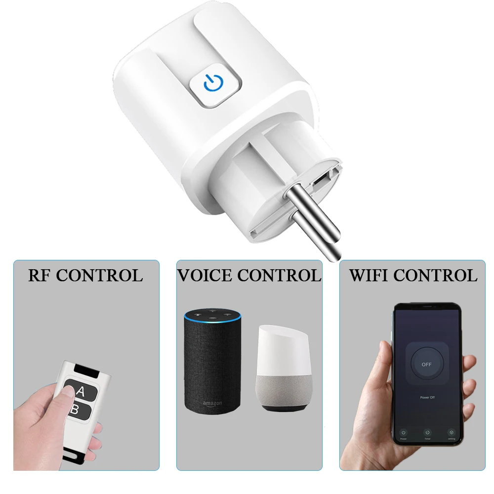 Tuya WiFiとRFスマートプラグソケット、電力モニター - Outdoor Power Outlet Wifi のレビューと価格