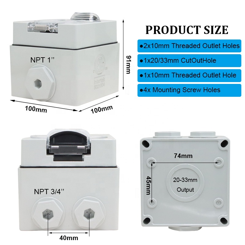 50アンペア発電機RV電源インレットボックスプラスチック防水 - Outdoor Power Outlet のレビューと価格