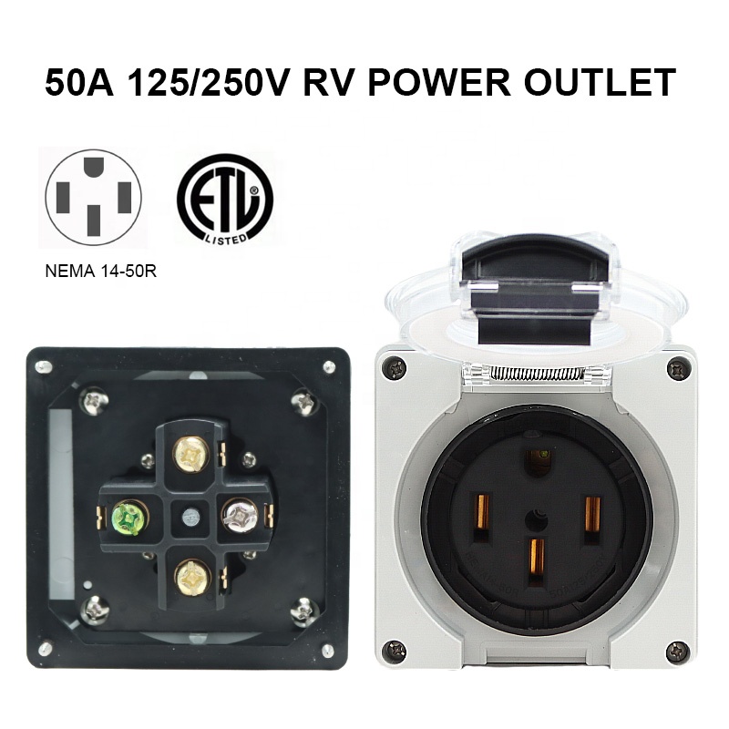 50アンペア発電機RV電源インレットボックスプラスチック防水 - Outdoor Power Outlet のレビューと価格