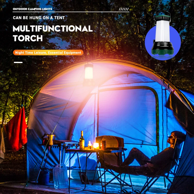 ポータブル強力な LED 懐中電灯 COB キャンプランプ付 - Outdoor Power Bank のレビューと価格