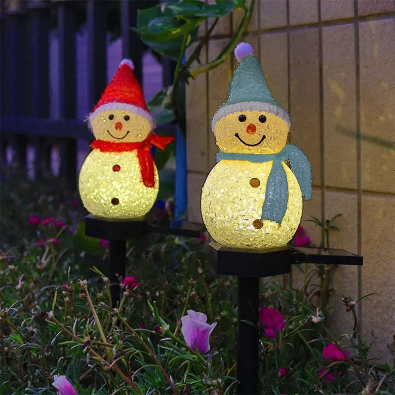 ソーラーLED雪だるま型アンビエントライト 屋外用杭型ライト - Outdoor Solar Power Xmas Lights のレビューと価格