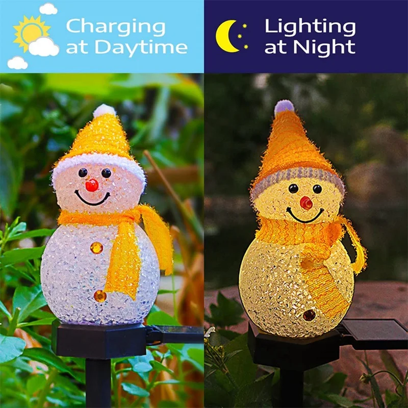 ソーラーLED雪だるま型アンビエントライト 屋外用杭型ライト - Outdoor Solar Power Xmas Lights のレビューと価格