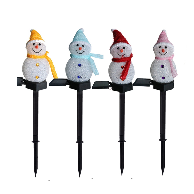LED 雪だるまソーラーガーデンライト屋外地面ステークライト - Outdoor Solar Power Xmas Lights のレビューと価格