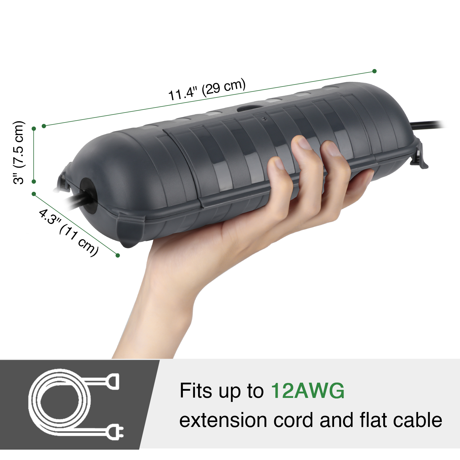 大型耐候性屋外電気ボックスケーブルカバー、延長ケーブル、電源 - Extension Cord Outdoor のレビューと価格