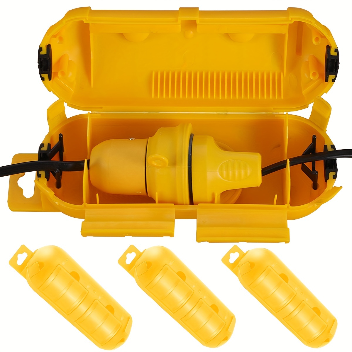 防水シール付き延長黄色コード安全カバー、屋外コンセントプラグ - Outdoor Power Outlet のレビューと価格