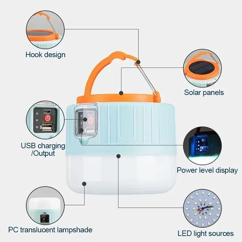 ソーラーキャンプランタン 充電式LEDポータブルワークライト - Outdoor Power Bank のレビューと価格