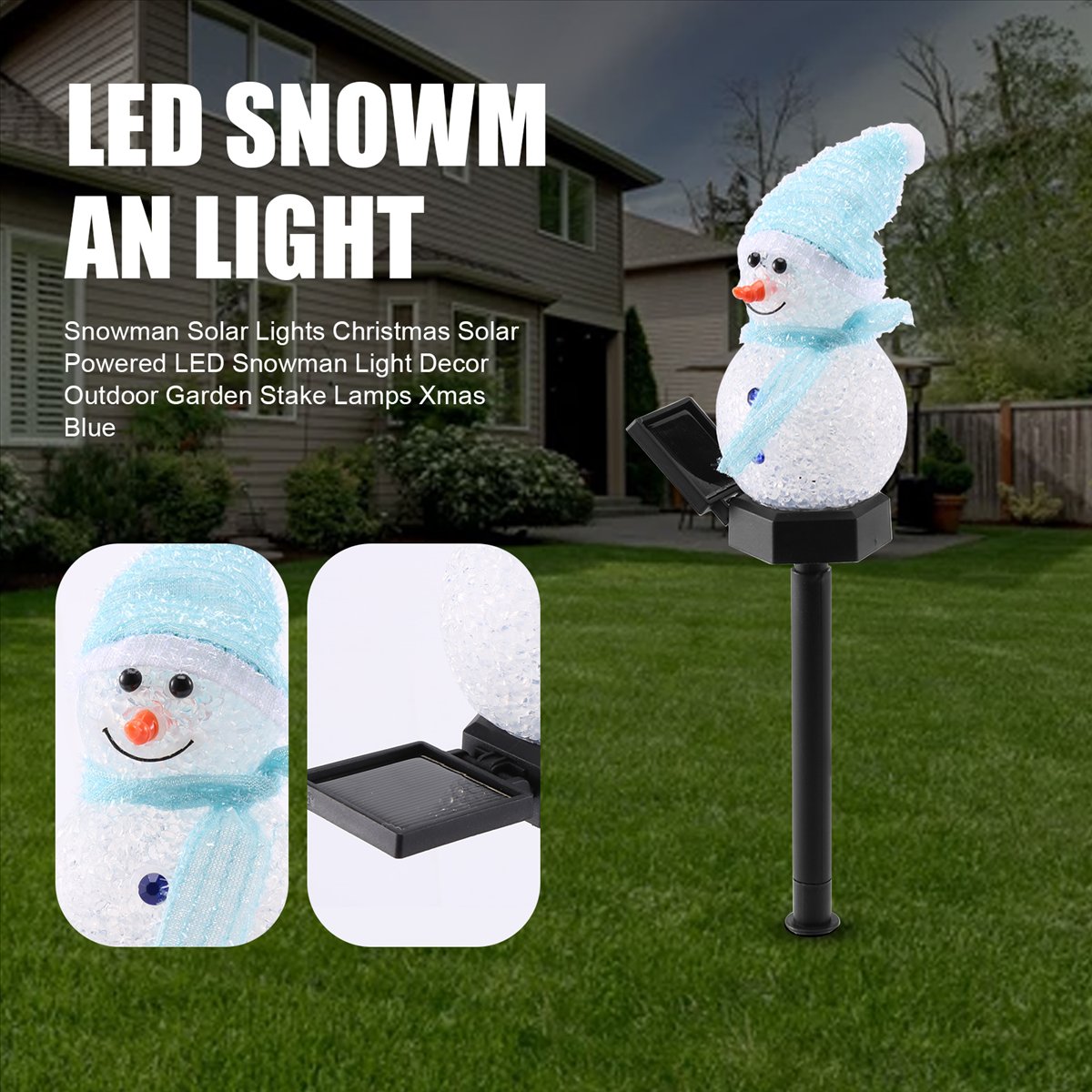 Carefree- スノーマン ソーラーライト クリスマス  - Outdoor Solar Power Xmas Lights のレビューと価格