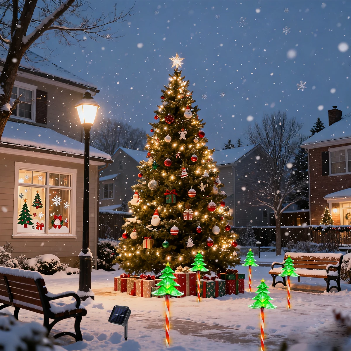 ポップ5個セットLEDクリスマスツリー装飾ステークライトソー - Outdoor Solar Power Xmas Lights のレビューと価格