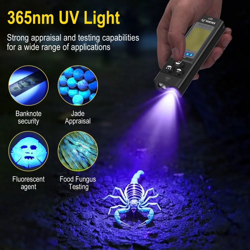 BORUiT U7 UV LED EDC懐中電灯 1100L - Outdoor Power Bank のレビューと価格