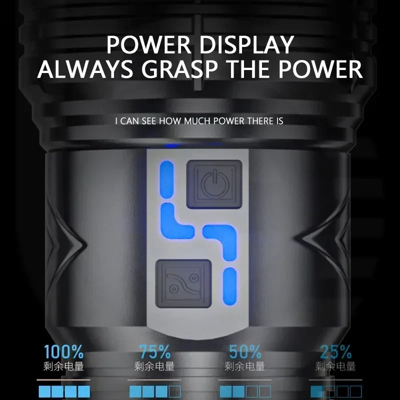 99000000LM 超高輝度 LED 懐中電灯 100W  - Outdoor Power Bank のレビューと価格