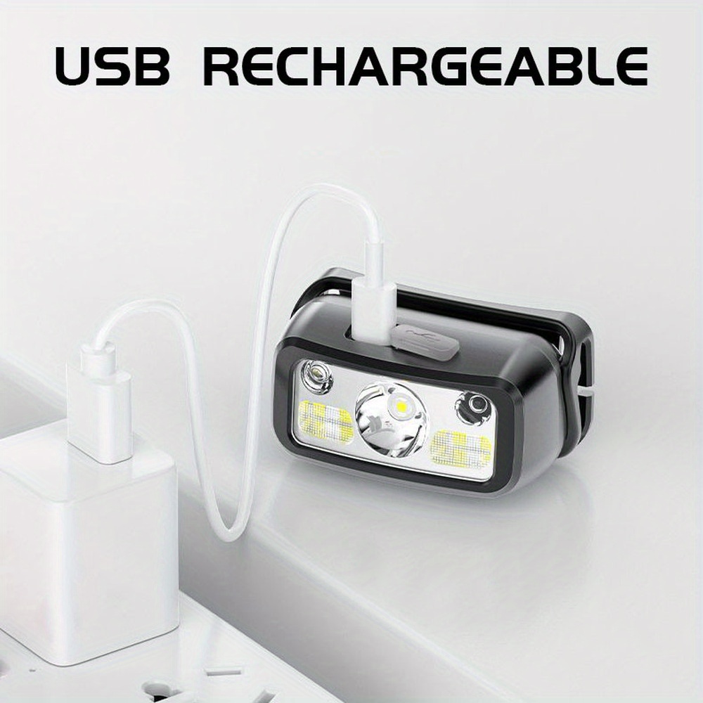 強力な COB LED センサーヘッドランプ USB 充電式 - Outdoor Power Head のレビューと価格