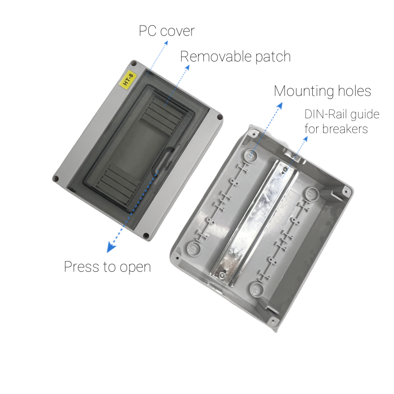 IP65 配電ボックス DC ブレーカー用 HT-2-24W - Outdoor Power Board Box のレビューと価格
