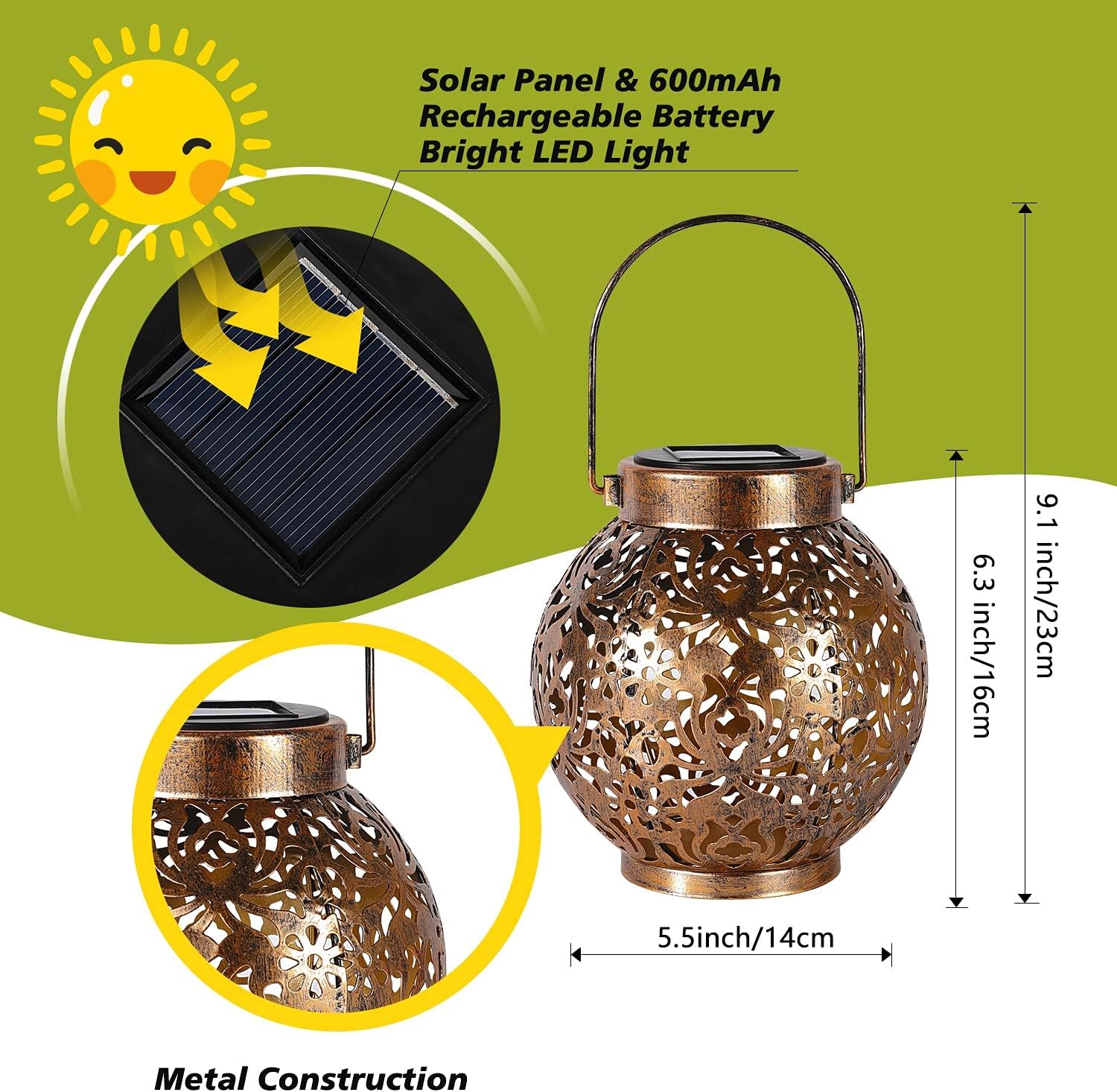 1-6 個モロッコソーラーランタン屋外防水金属吊り下げ LE - Outdoor Power Outlet Solar のレビューと価格