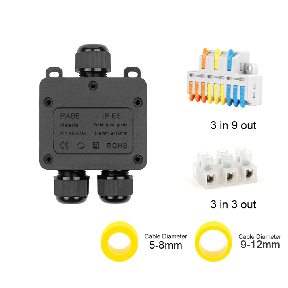 防水IP68ジャンクションボックス,防水,3ウェイミニコネク - Outdoor Power Board Box のレビューと価格