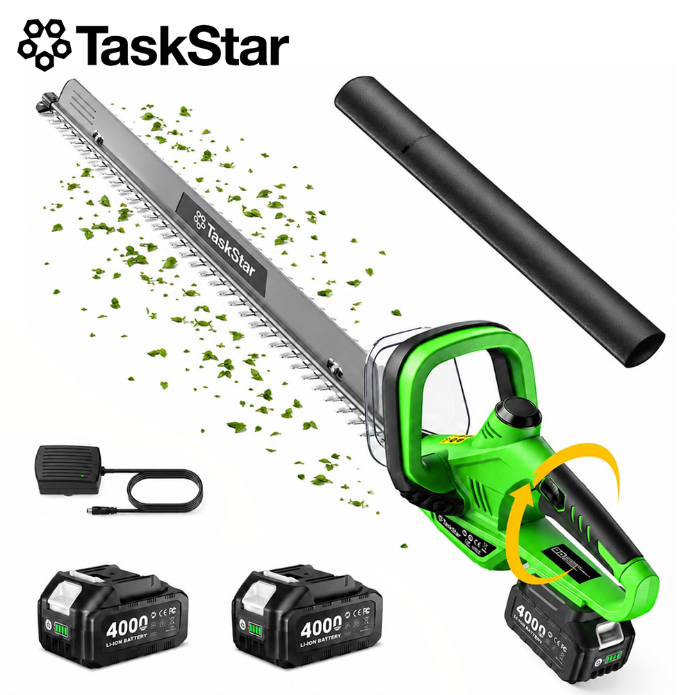 TaskStar 22インチ電動ヘッジトリマー 180度回転 - Lawn Mower Battery のレビューと価格