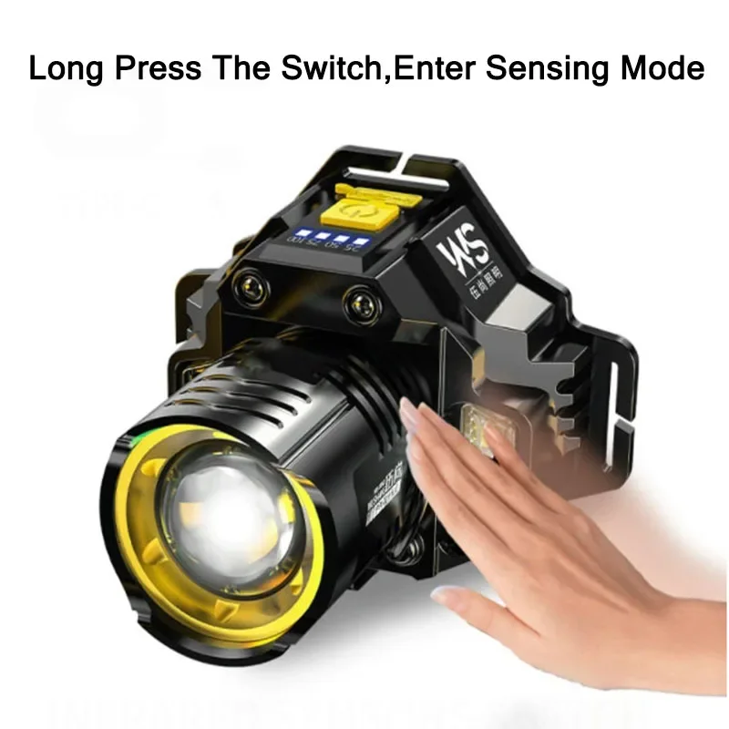 充電式強力LEDヘッドランプ、伸縮式ズームセンサーヘッドライ - Outdoor Power Head のレビューと価格
