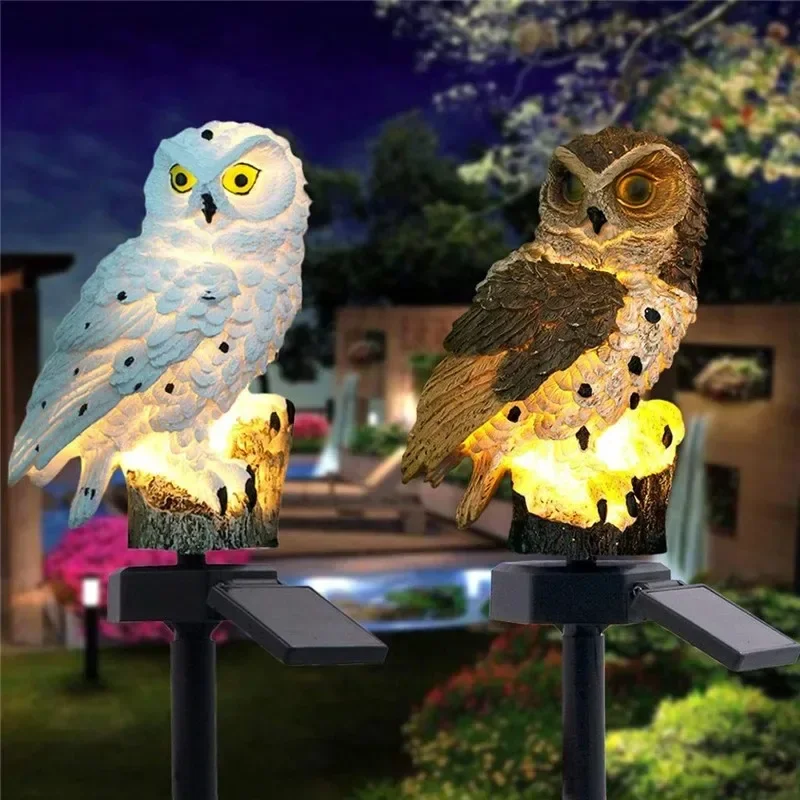 ソーラーフクロウ像ガーデンライトLED防水屋外装飾、庭やパテ - Outdoor Power Outlet Solar のレビューと価格