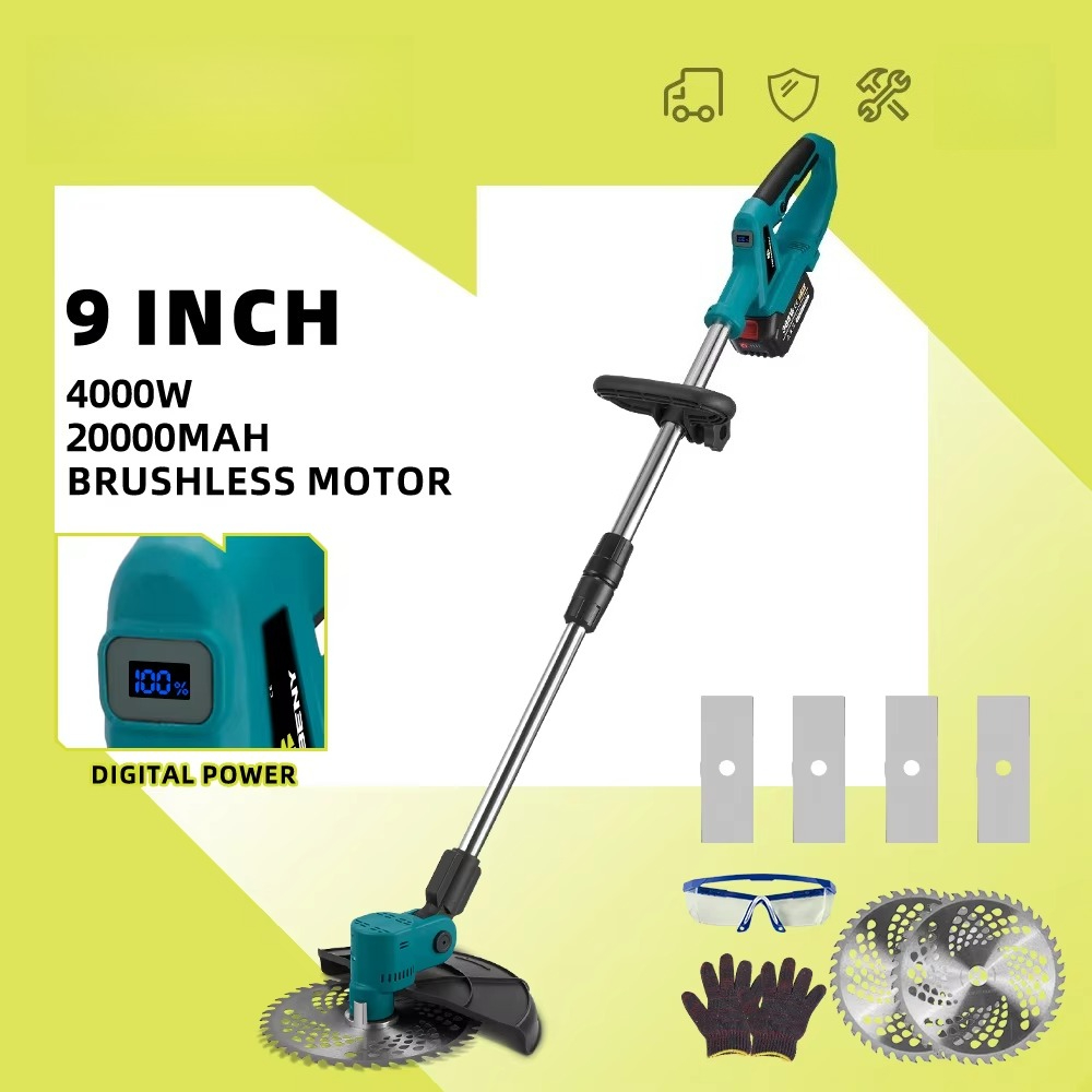 4000W電動芝刈り機、草刈り用、20000mahリチウムイ - Lawn Mower Battery のレビューと価格