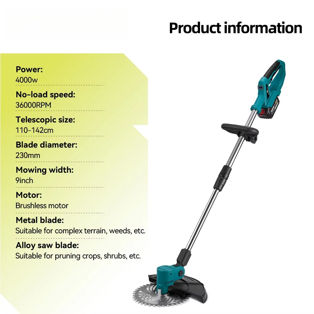 4000W電動芝刈り機、草刈り用、20000mahリチウムイ - Lawn Mower Battery のレビューと価格