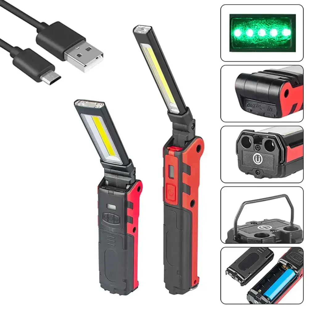 調光可能な COB LED ワークライト USB 充電式懐中 - Outdoor Power Bank のレビューと価格