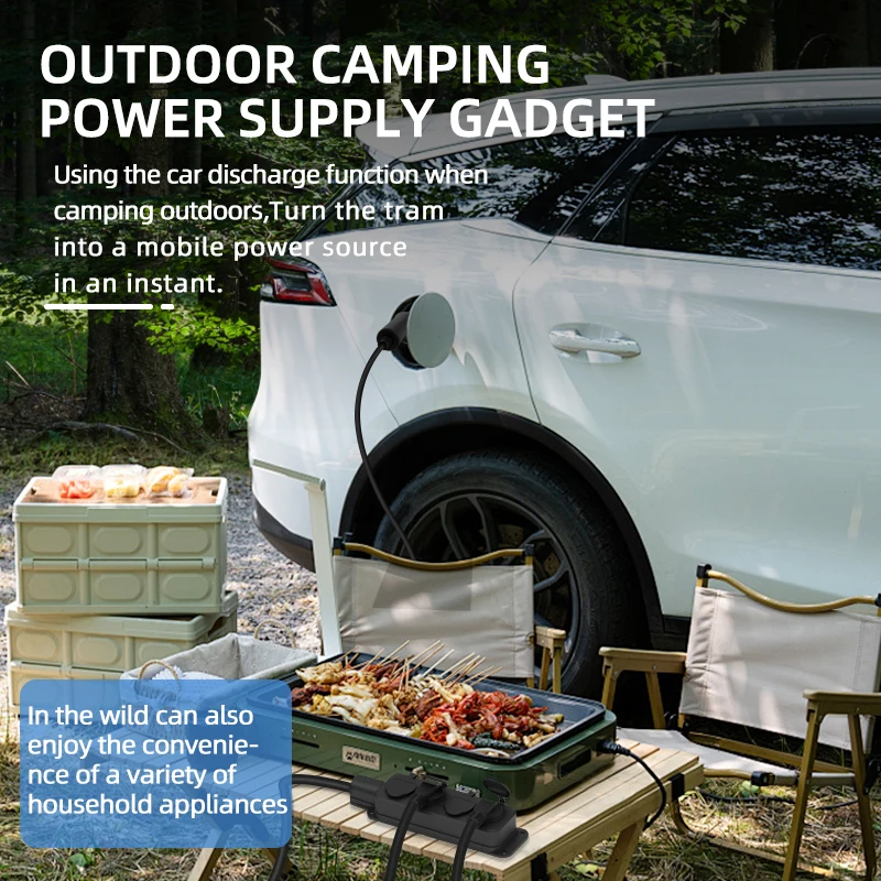 ポータブル16A 4KW V2Lケーブル 電気自動車サイドデ - Outdoor Power Outlet のレビューと価格