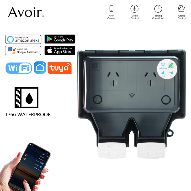 Avoir-Wi-Fi防水電源コンセント,タイマー付き,スマ - Outdoor Power Outlet Wifi のレビューと価格